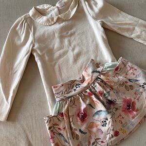 Floral Skirt and Cream Top Set